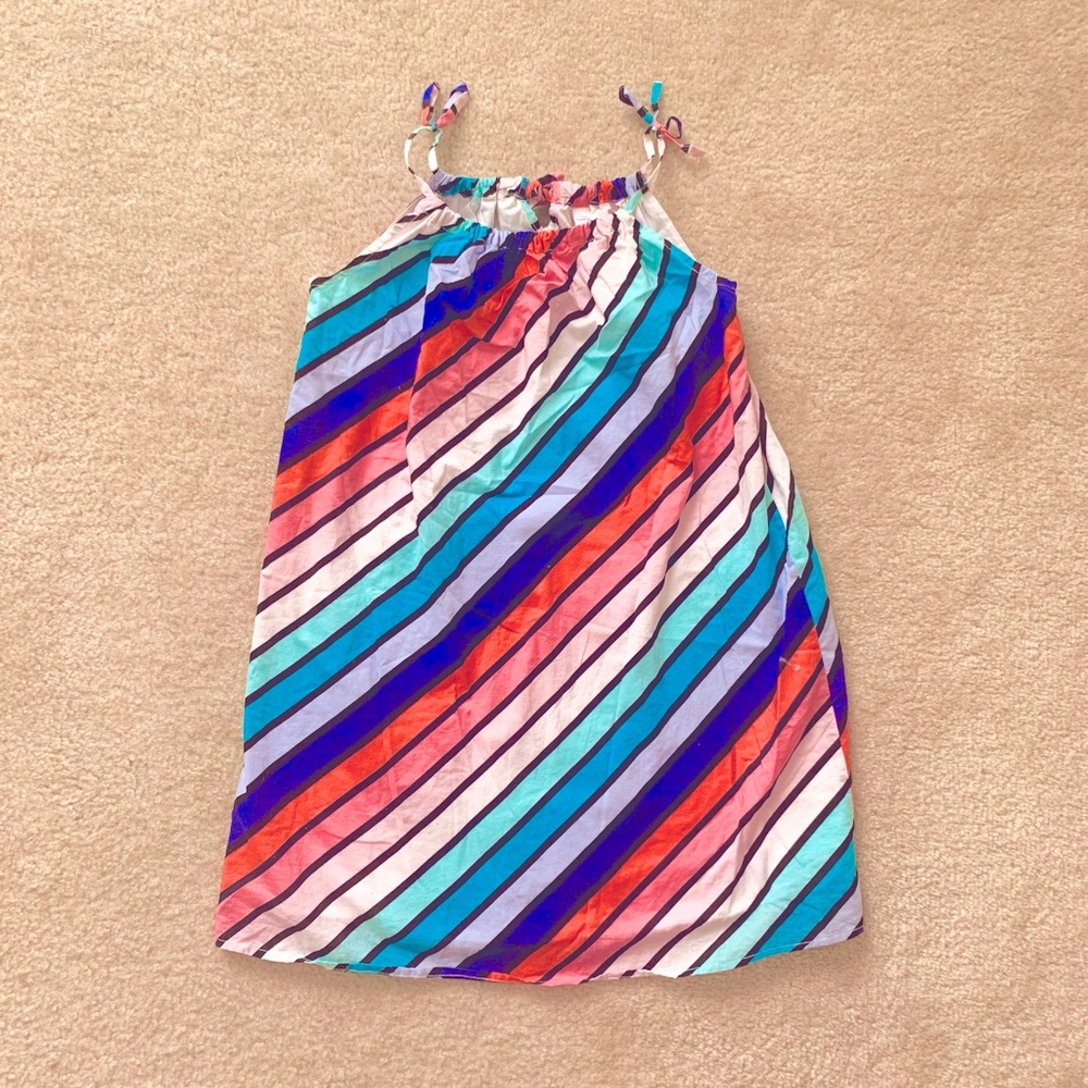 Gap Girls Rainbow Striped Cotton Shift Dress Size M